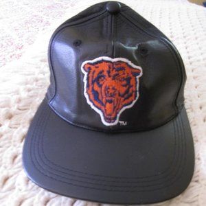 NFL Chicago Bears Black Leather Hat Adjustable Strap